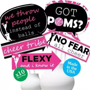 빅 닷 오브 해피니스 재미있는 우리는 정신이 있습니다 - 치어리딩 생일 파티 또는 사진 부스 소품 키트