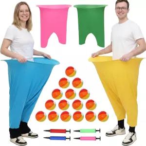 할머니 바지 마당 게임 세트 24개 PCS 재미있는 자이언트 - 4개 화려한 바운시 볼 16개 팀 릴레이용 에어