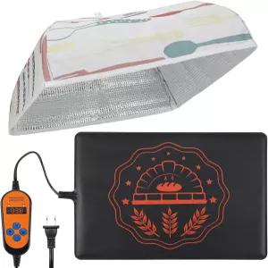 겨울용 커버가 있는 온도 조절기 사워도우 보온 매트 - 41~122°F 조절 가능한 11.8 x15.7 빵 프로퍼