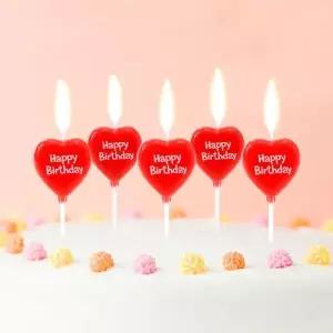 [하프클럽/셀러허브]케이크초 해피니스 하트 생일초 5개입 x 3세트 케이크장식초 케익초