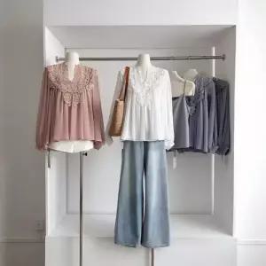 미에스틸로 여자 투피스 나시 블라우스 펀칭 브이넥 민소매 셔츠 상의에 ADOR1