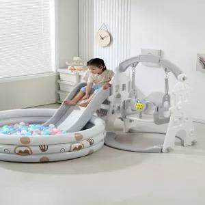 더류현 볼풀 실내그네 실내놀이터 유아볼놀이 거실실내용  미끄럼틀 가정용 소형 그네 세트