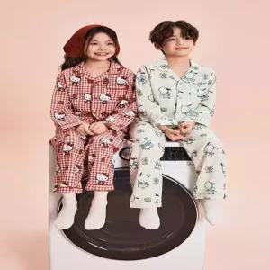 [국내백화점] 스파오키즈 산리오캐릭터즈 체크 긴팔 파자마