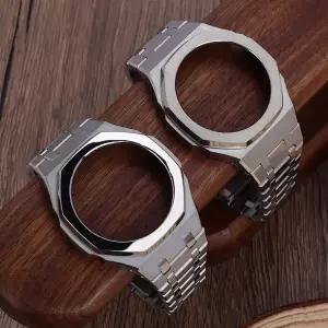 호환  GA2100 개조용 Gen4 메탈 케이스 베젤 프레임 키트 시계 케이스 스테인리스 스틸 스트랩 GA 21002110