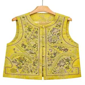 밴널스샵 여친 망사 자수 베스트 송금사 레이어드 조끼 HO1