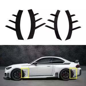 호환   M2 G87 2023 2024 자동차 스타일링 글로스 블랙용 앞뒤 휠 아이브로 펜더 플레어 커버 머드가드 트