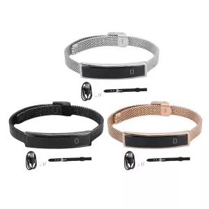 호환  스틸 실리콘 스마트 팔찌 피트니스 블루투스 폰 원격 셔터 방수 기능 러닝 사이클링용 앱