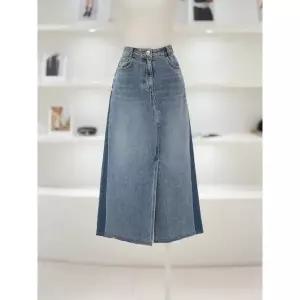 듀엘 DEWL 여성 컬러 블록 데님 스커트 D251PSD406 393072