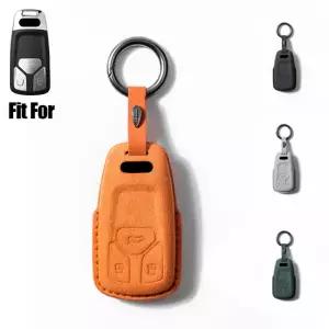호환  아우디 A4 A5 S4 S5 B9 8W 4M TT Q7 Q5 RS용 A 스웨이드 가죽 자동차 키 케이스 커버