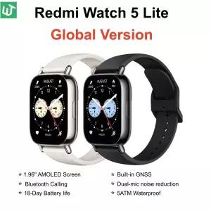 호환 글로벌 버전 샤오미 호환 레드미 워치 5 라이트 1.96인치 AMOLED 18일 배터리 수명 내장 GNSS 150 모