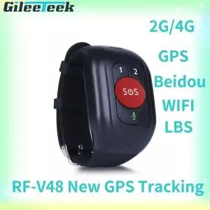 호환  RF-V48 스마트 트래커 GPS 추적기 2G 및 4G만 GPS 추적 장치 SOS 버튼 손목밴드 팔찌 비상 알람