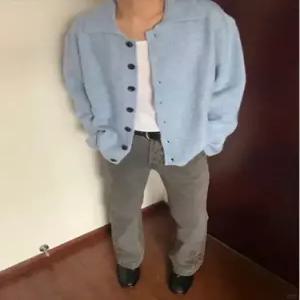 빈티지 남친 니트 칼라넥 체크 바둑판 카디건 터틀넥 혼방 원픽1