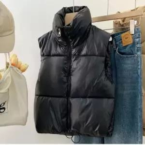 [의류] 여성 3컬러 노 포켓 크롭 베이직 패딩조끼 패딩베스트