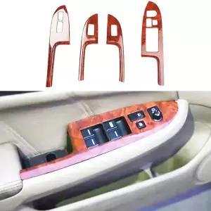 호환   어코드 7th 2003-2007 용 나무 색상 ABS 크롬 창 유리 리프트 스위치 버튼 패널 커버 트림 스티커