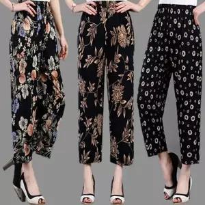 [하프클럽/셀러허브_여성트랜드패션]쿨바지 밴딩 여름용 꽃무늬 와이드 작