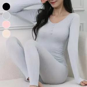 [하프클럽/셀러허브_여성트랜드패션]레이스 여자내복 상하세트 내복 보온