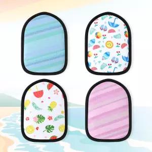 4 PCS 해변 및 스트라이프 테마 모래 닦기 미트 배구 샌드박스 호숫가 물놀이를 위한 부드러운 통기성 장갑