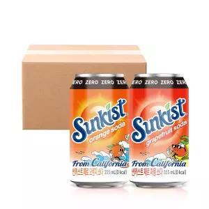 썬키스트 G 제로 소다 355ml 혼합 자몽 24캔 + 오렌지