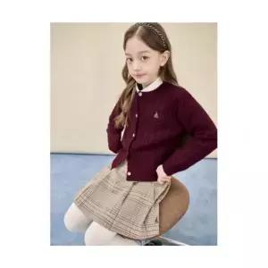 빈폴 키즈 BEANPOLE KIDS 여아 울혼방 케이블 가디건 카디건 와인 (BI5X5AGE1Z) BI5X5AGE1Z 328541