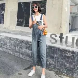 연청 데님룩 팬츠 여름멜빵코디 롤업 캐주얼 멜빵 9부 gLC8+6GEn