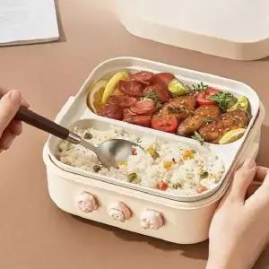 2칸 가열도시락 전기 도시락 직장인 보온 발열 런치박스 사각 전기가열 스테인레스 304