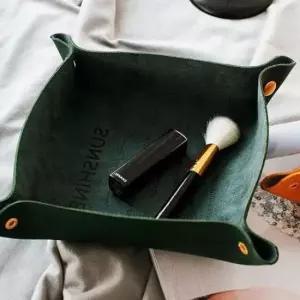 [생활] 소 정리함 트레이 서랍정리함 보관함 수납 가죽 다용도 그린