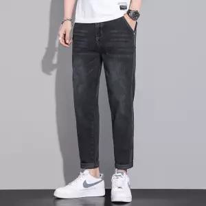 남자 배기 청바지 핏 여름 9부 진팬츠 스트레이트 데님 ST5