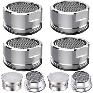 4Pc 수도꼭지 에어레이터 4팩 주방 싱크대 교체 부품 황동 하우징 15/16인치 남성용 나사산 및 욕실용 가스켓 DS-LB