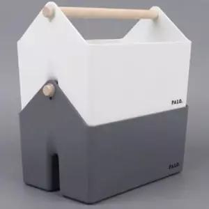 [문구/오피스] 원목 손잡이 문구 보관함 책상 정리함 소품 바스켓