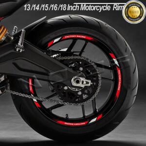 혼다 야마하용 오토바이 휠 림 스티커 반사 허브 스트라이프 타이어 데칼 테이프 자동차 모토크로스 13 인