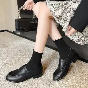 엘럽 여자 빈티지 라운드 진피 구두 수제화 옥스퍼드 옥스퍼드화 작은 로퍼 윙팁 원템5