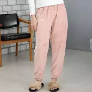 면잠옷 추운 겨울철 따스한 여성 수면 바지 플리스 핑크