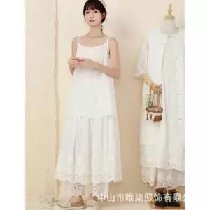 치마 여친 미디 가을 쉬폰 트리밍 레이스 자수 루즈핏 펀칭 원픽3