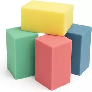 뉴 밀레니엄 그립 스트렝스 트레이너 - 손과 손목 재활 터널 관절염 건염을 위한 4팩 폼 핸드 테라피 블록