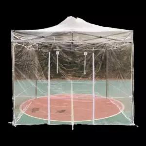 투명 천막 + 방수 테라스 그늘막 접이식 1.5x1.5m 상단천 프레임 행사 캐노피