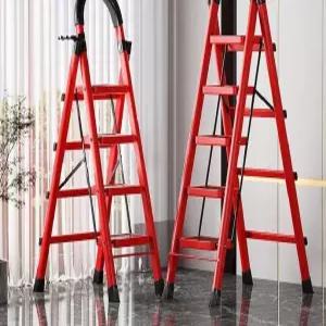 가정용 6단 8단 경량 흰색 철제 리프트 길이조절 계단 접이식사다리