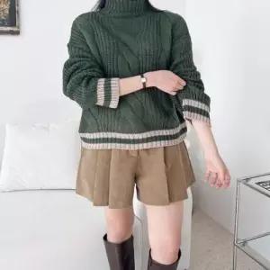 [의류] 꽈배기 1086 여성도톰 폴라니트