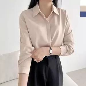 [의류] S 8385 여자실크 새틴블라우스 오피스하객룩 블라우스