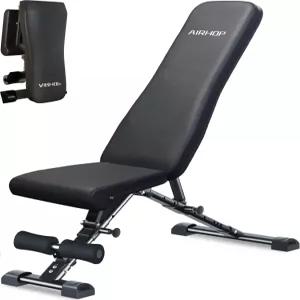 에어홉 업그레이드된 조절 가능한 웨이트 벤치 프레스 전신 운동 퀵 폴드 공간 절약 홈 헬스장 근력 운동을