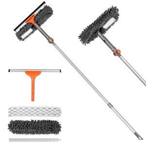 차바트리 창문 스퀴지 세트 2-in-1 구부릴 하이 도구 유리용 수 키트 실내 실내용 및 청소 킷1.0 자동차 윈도우 헤드가 있는 실외