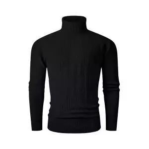 엘럽 남자 폴라 니트 스웨터 터틀넥 캐주얼 기모 솔리드 풀오버 원템1