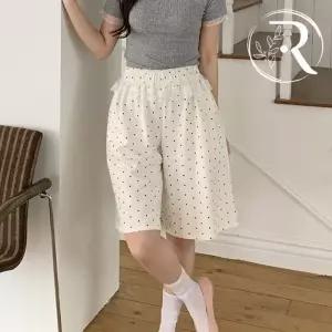 여성 도트반바지 통 밴딩반바지 (33498657A)