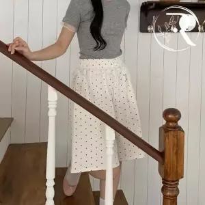 여자 와이드 밴딩반바지 땡땡이반바지 (33498656A)