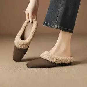 엘럽 여사친 속굽 털신 슈즈 보온 헤링본 겉가보시 기모 슬리퍼 박템5