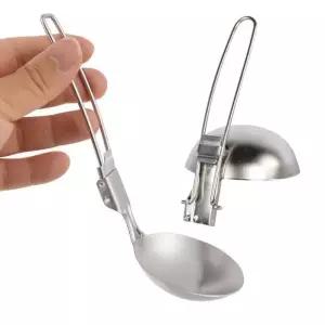 [(주)대통유통]접이식 캠핑용 미니 국자 스텐 낚시 스테인레스 스푼 (29989131A