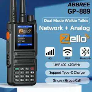 ABBREE GP-889 아날로그 및 네트워크 라디오 워키토키 글로벌 POC Zello UHF 블루투스 와이파이 2G 4G SIM