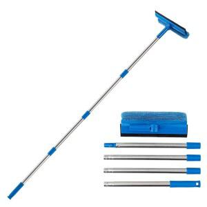 전문가용 창문 스퀴지 긴 스테인리스 극) 주유소용 2 손잡이가 샤워기(68인치 청소기 자동차 1 스펀지 유리 있는 스틸 in