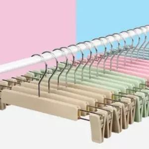 [생활] 파스텔 바지걸이 10개 집게 옷걸이 다용도 행거 걸이