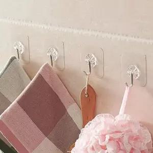 [생활] 접착형 벽부착 후크 벽걸이 클립 투명 강력 접착후크 20p