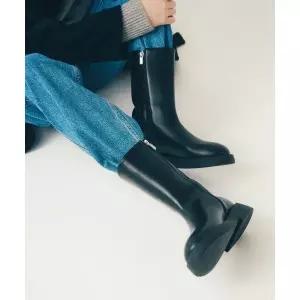 솔트앤초콜릿 SALT AND CHOCOLATE 라운드 토 플랫 미들부츠 412346007 (3cm2colors) 5004205615 336844